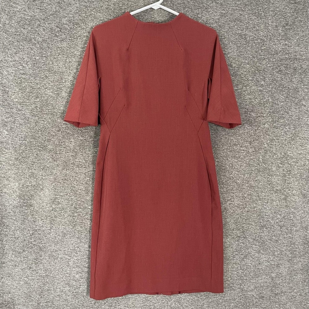 MM.LaFleur Dress Womens 8 Red Half Sleeve Sheath Knee Length Work Office Stretch
